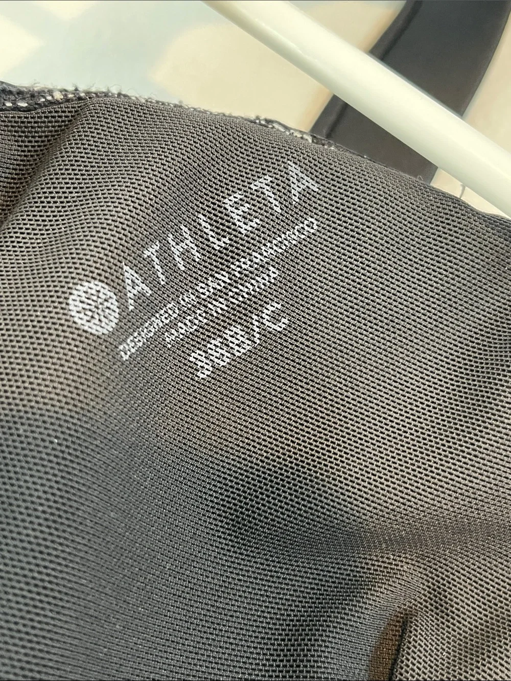 Athleta Bikini Top 36B/C Black White Striped Underwire Swim Top